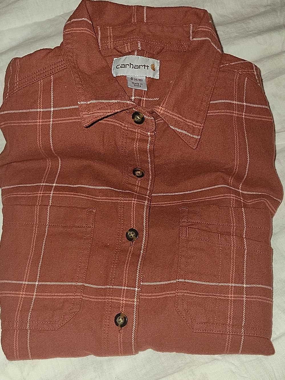 Carhartt Womens Plaid Long Sleeve Shirt With 2 Pockets